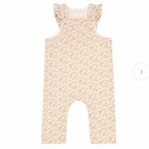Minnow Baby Girl Marigold Floral Overall